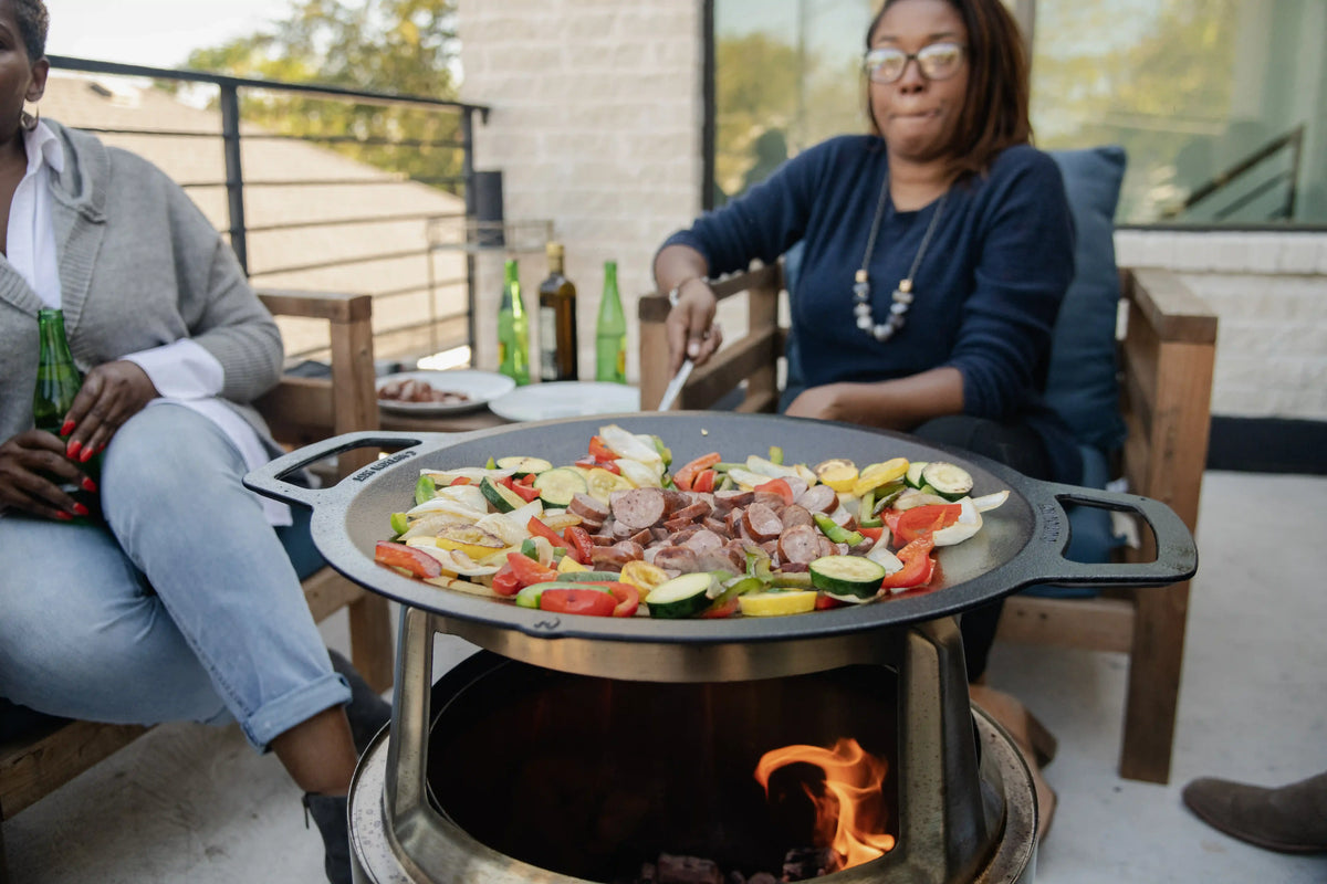 15" Fire Pit Cast Iron Wok Top + Hub