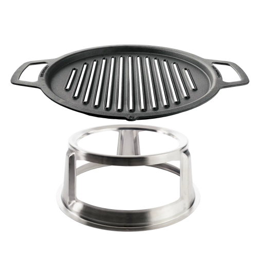 19.5" Fire Pit Cast Iron Grill Top + Hub
