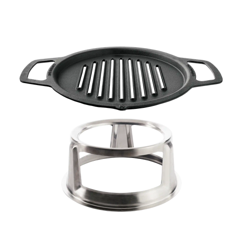 15" Fire Pit Cast Iron Grill Top + Hub